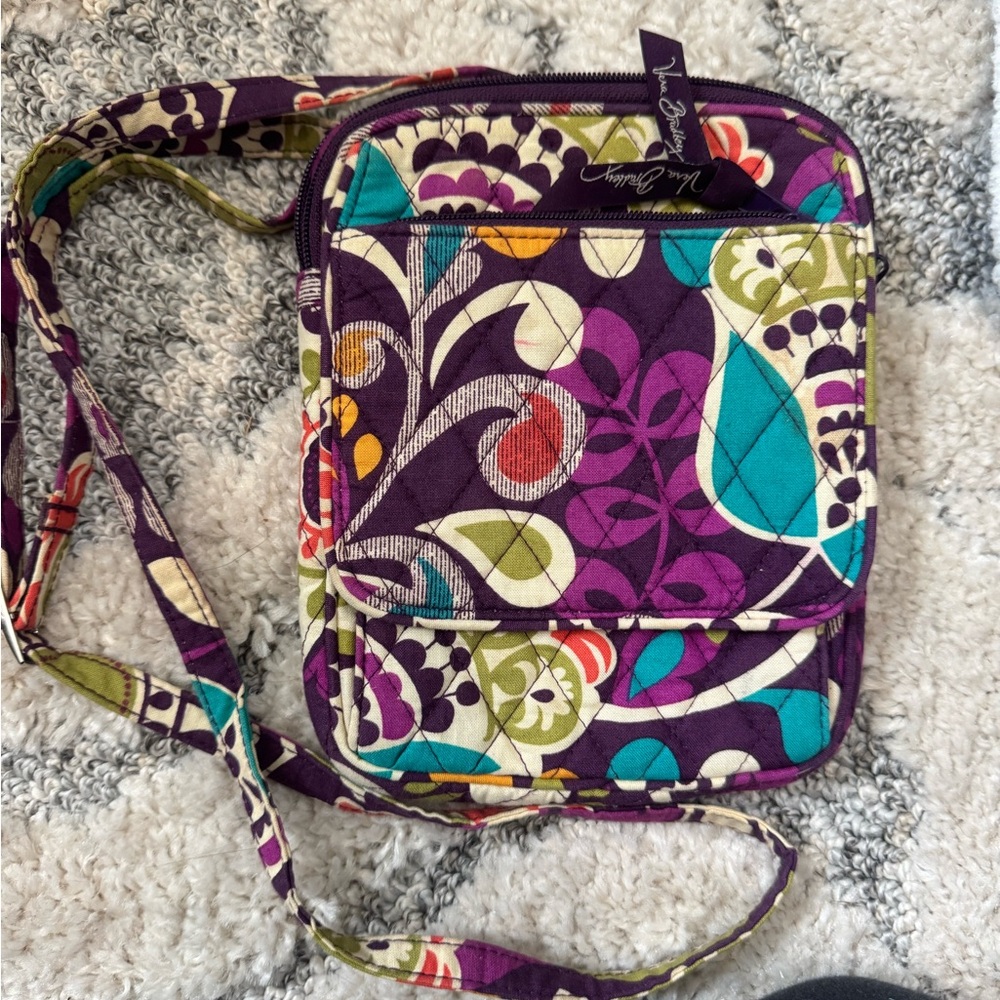 Vera Bradley Women's Floral Crossbody Bag - Purple